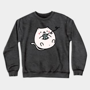 Funny cat playing with a ball of yarn Crewneck Sweatshirt